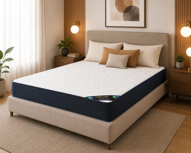  البيت الماسي للاثاث  فراش طبي من الإسفنج المضغوط مع طبقة لباد علوية من Diamond House Prince Top، مقاس 15 سم × 150 سم × 200 سم - Image 1