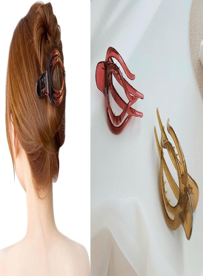 RHOSYN HAIR ACCESSORIES Crocodiles Duckbill Teeth Bows Hair Clips, Glossy Crystal Clutchers Hair Beak Barrettes Juda Bun Shaper Hair Accessories for Girls & Women (Random color) - Image 2