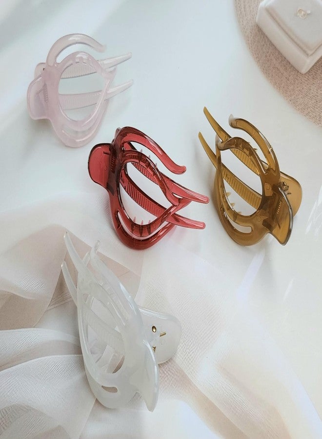 RHOSYN HAIR ACCESSORIES Crocodiles Duckbill Teeth Bows Hair Clips, Glossy Crystal Clutchers Hair Beak Barrettes Juda Bun Shaper Hair Accessories for Girls & Women (Random color) - Image 5