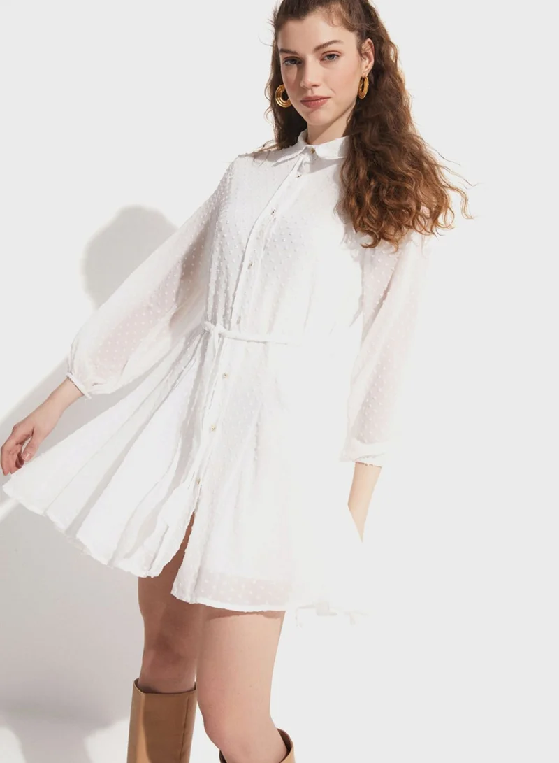 JUNE Swiss Dot Dress