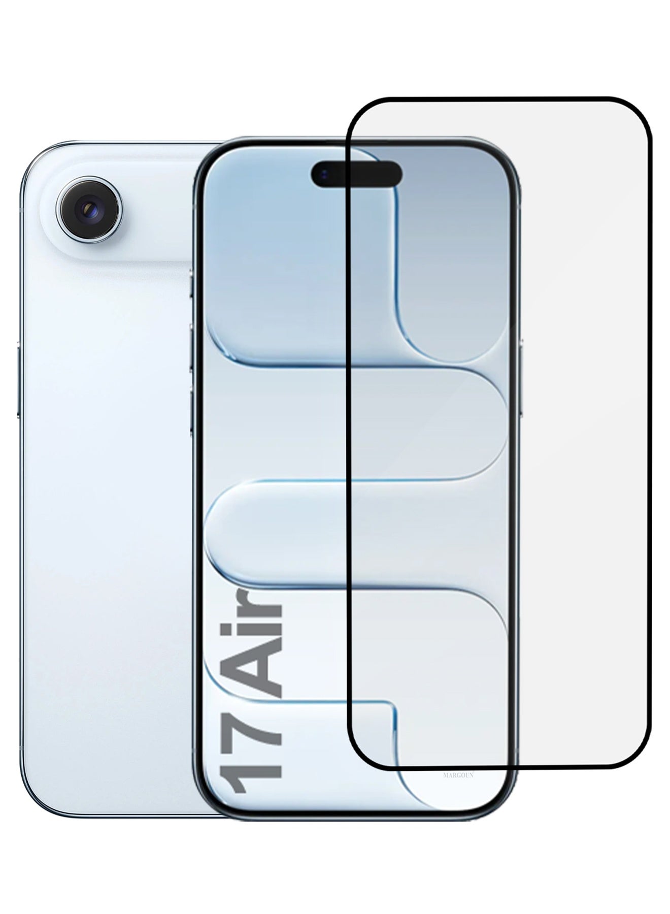 Screen Protector for iPhone 17 Air - 3D Full Coverage 9H Tempered Glass Bubble-Free Installation High Protection Scratch Resistant Side Black-1