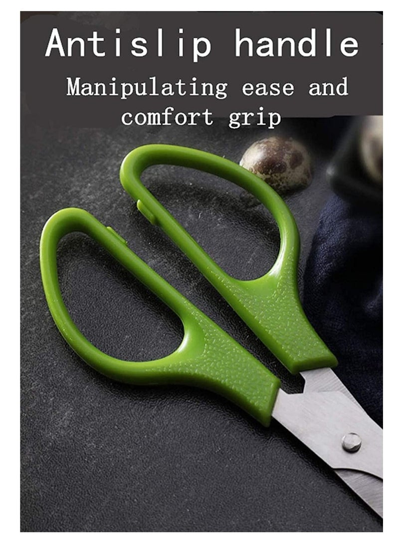 SYOSI 2pcs Stainless Steel Pigeon Quail Egg Scissors, Bird Egg Cutter Opener, Shears Tool for Home Kitchen, Green - Image 4