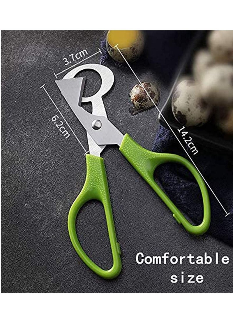 SYOSI 2pcs Stainless Steel Pigeon Quail Egg Scissors, Bird Egg Cutter Opener, Shears Tool for Home Kitchen, Green - Image 3
