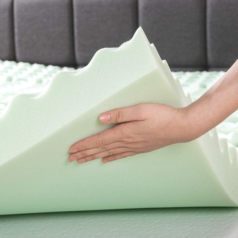 ميلو طبقة علوية بسمك 4 بوصات من الإسفنج الذكي ذي 5 مناطق من Best Price Mattress مع مستخلص الشاي الأخضر المهدئ، معتمدة من CertiPUR-US، مقاس توأم - Image 5