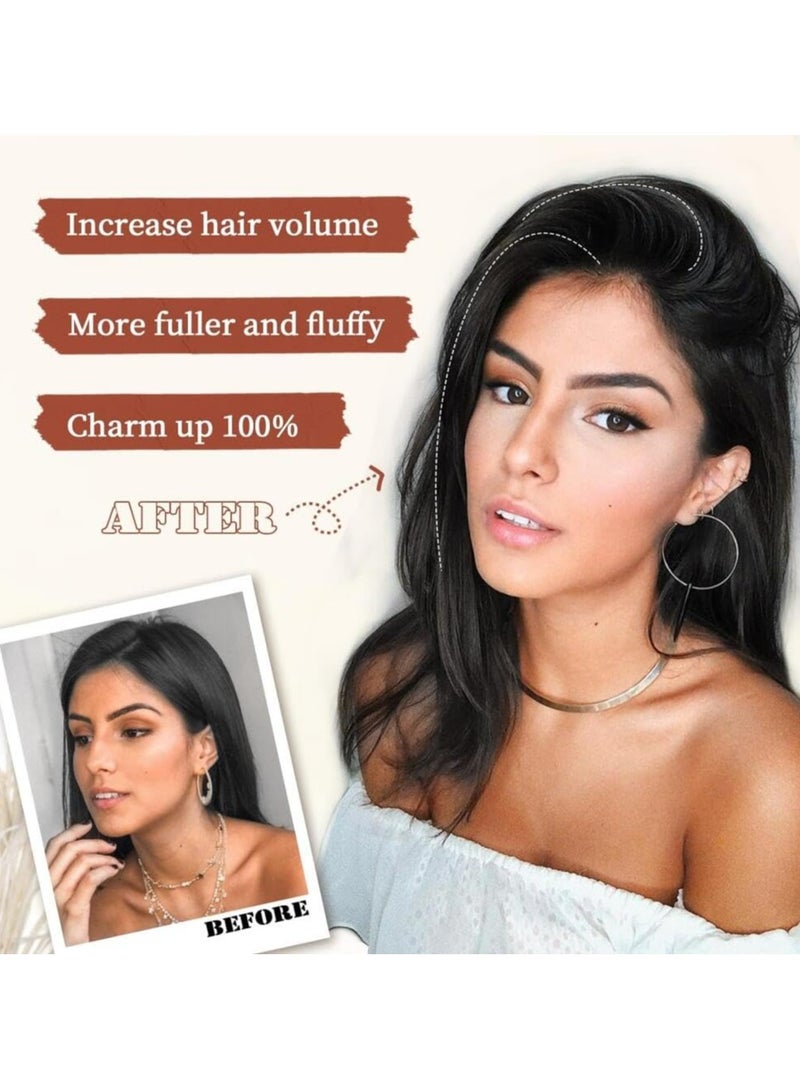 4PCS Hair Toppers for Women Synthetic Clips in Hair Extension with Thinning Hair,Invisible Hairpieces Clips Natural Looking Topper Hair Extension for Adding Hair Volume Daily Use-Black