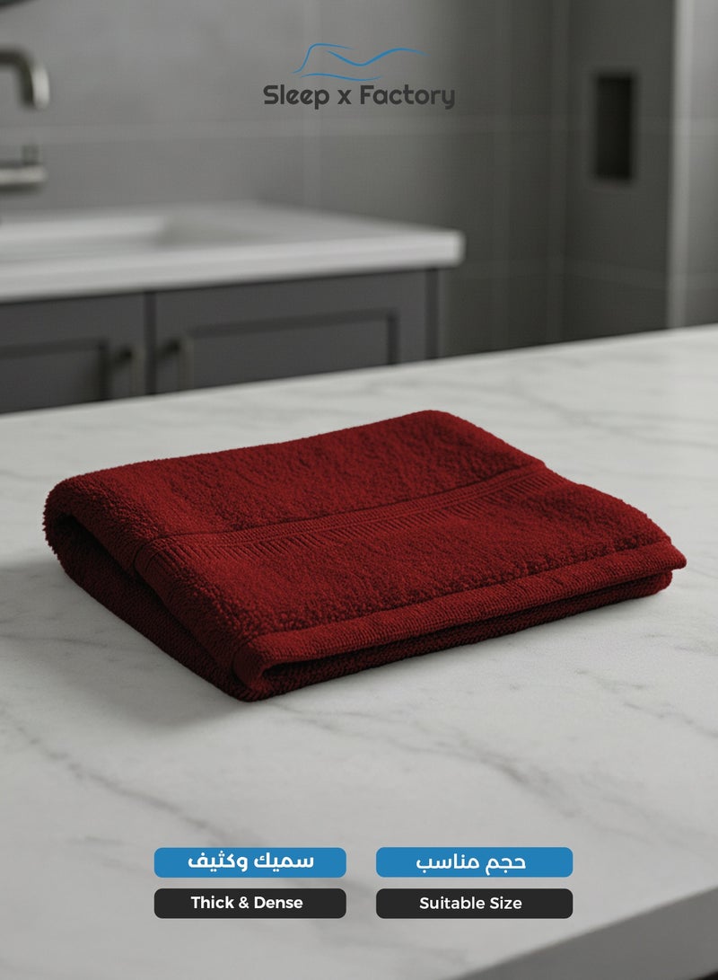Sleep x Factory Red Face Towel – 100% Cotton, Soft & Quick-Dry – 33x33 cm - Image 3