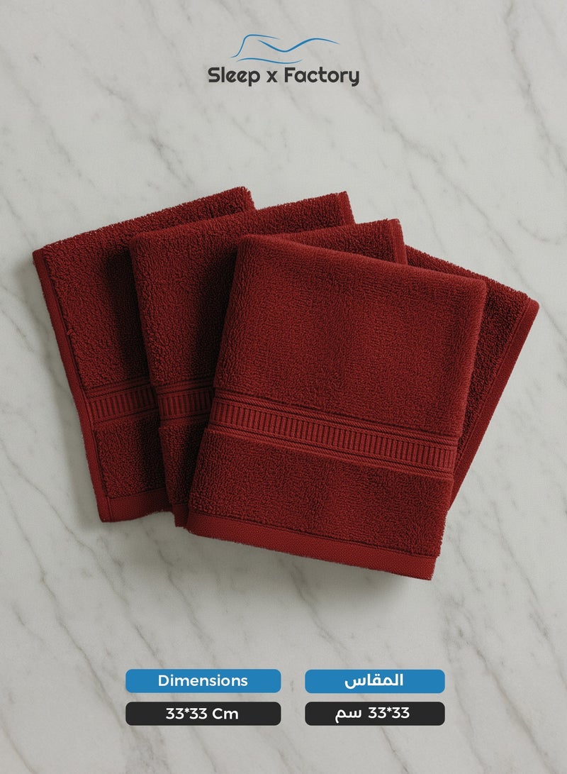 Sleep x Factory Red Face Towel – 100% Cotton, Soft & Quick-Dry – 33x33 cm - Image 4