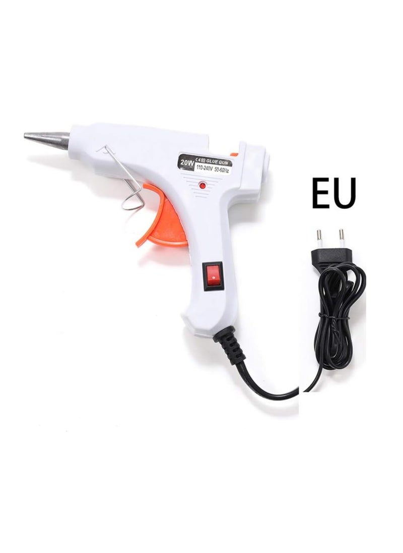 Generic 1 Set 20W Hot Melt Glue Gun with 10 Glue Sticks, Industrial Craft Mini Gun, Thermoelectric Heating Temperature Tool for DIY Jewelry Making, Kids Toy Making (White - EU)  - Image 1