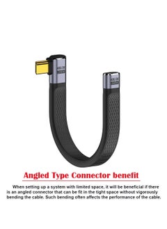 Y&D 40Gbps USB4 Male to Female Right Angled Slim Flat Extension Cable 13cm with 240W Charg-ing and 8K@60Hz Compatible Thunderbolt3/4  - Image 3