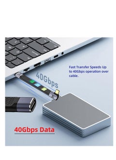 Y&D 40Gbps USB4 Male to Female Right Angled Slim Flat Extension Cable 13cm with 240W Charg-ing and 8K@60Hz Compatible Thunderbolt3/4  - Image 5