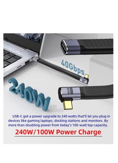 Y&D 40Gbps USB4 Male to Female Right Angled Slim Flat Extension Cable 13cm with 240W Charg-ing and 8K@60Hz Compatible Thunderbolt3/4  - Image 4