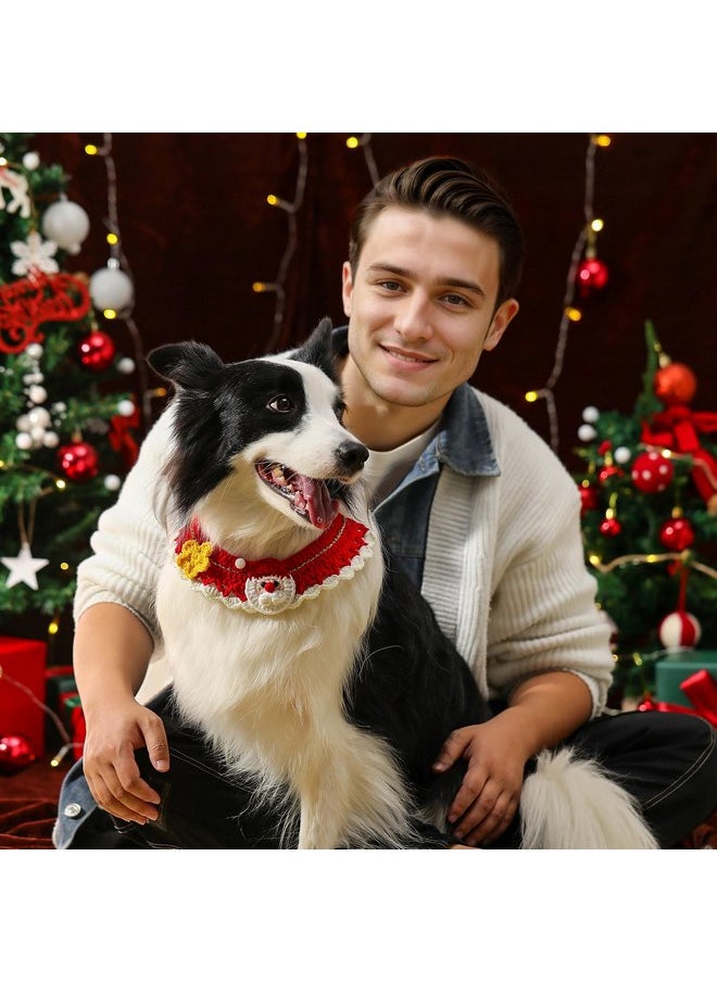 Generic Dog Bandanas,Christmas Scarf for Dogs,Outfits,Boy,Girl,3 Designs- Costumes for Party,Green,Red Soft Farbic,Dog Accessories,Medium,Large,Small(Medium, Christmas 3)  - Image 5
