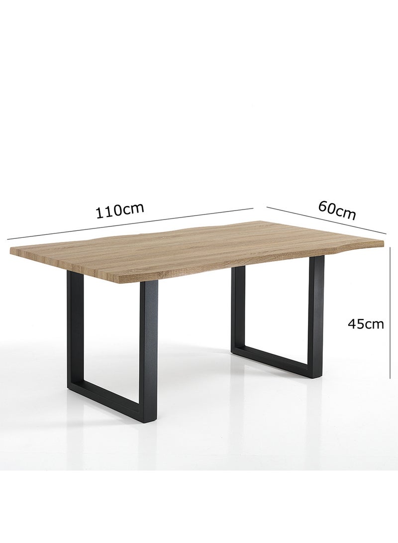 سحابة طاولة قهوة بسطح خشبي متعرج عالي الجوده واطار معدني قوي - طاولة وسط بتصميم عصري رائع مناسب لغرفة المعيشة - 110x60x45سم - Image 5