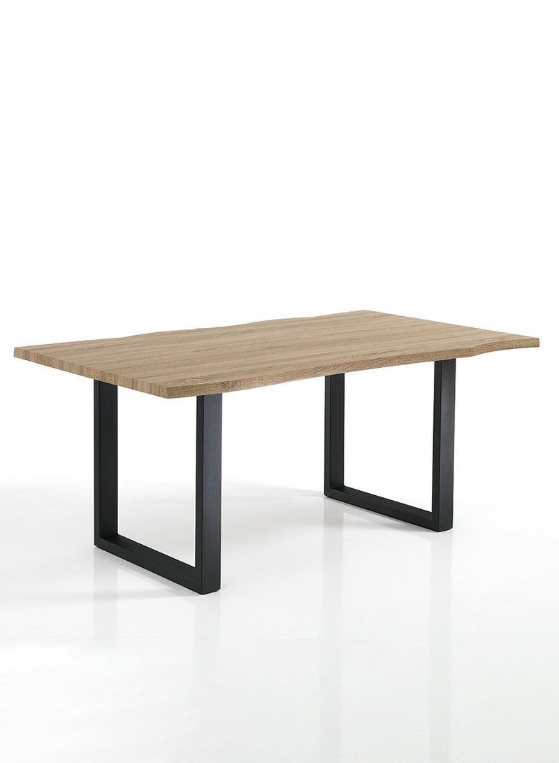 سحابة طاولة قهوة بسطح خشبي متعرج عالي الجوده واطار معدني قوي - طاولة وسط بتصميم عصري رائع مناسب لغرفة المعيشة - 110x60x45سم - Image 4