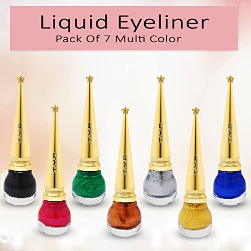 T.Y.A Good Choice India Eye Makeup Combo Kit with 7 Color Quick Dry Liquid Eyeliner and 12 Colour Capsule Eyeshadow, 2 Items/19 Nos (GC1728) - Image 4