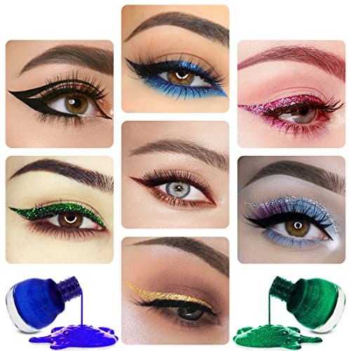 T.Y.A Good Choice India Eye Makeup Combo Kit with 7 Color Quick Dry Liquid Eyeliner and 12 Colour Capsule Eyeshadow, 2 Items/19 Nos (GC1728) - Image 2