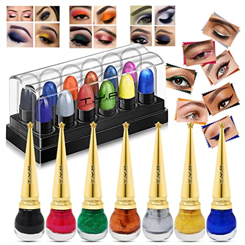 T.Y.A Good Choice India Eye Makeup Combo Kit with 7 Color Quick Dry Liquid Eyeliner and 12 Colour Capsule Eyeshadow, 2 Items/19 Nos (GC1728) - Image 1