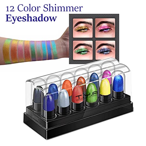 T.Y.A Good Choice India Eye Makeup Combo Kit with 7 Color Quick Dry Liquid Eyeliner and 12 Colour Capsule Eyeshadow, 2 Items/19 Nos (GC1728) - Image 3