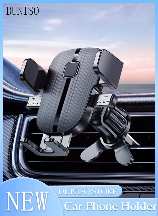 DUNISO Upgraded Car Phone Holder Phone Mount for Air Vent Anti-Shake Phone Holder WIth 3-In-1 Data USB Charge And Sync Cable Hand Free Mount for All Cell Phones - Image 1