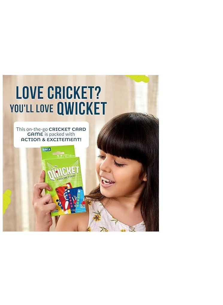 Binca Qwicket - Fun Cricket Card Game for All, Return Gifts for Birthday, Family Game for Kids, Teens and Adults, Indoor Cricket Cards, Gifts for Kids Ages 7, 8,9 and Up (2 Players) - Image 3