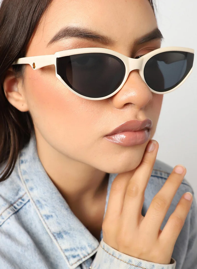 صوص هاوت Beige Frame Retro Sunglass