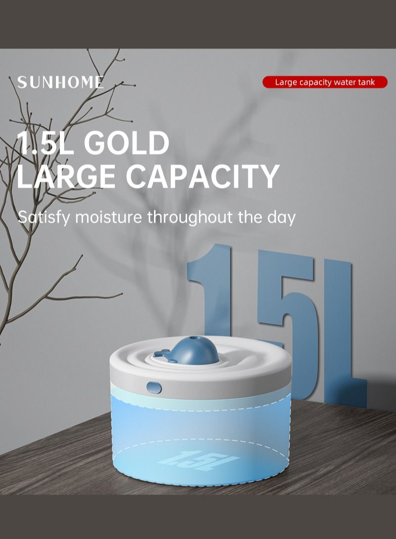 صن هوم مرطب هواء مزود بإضاءة متغيرة اللون 1.5 لتر أبيض - Image 5