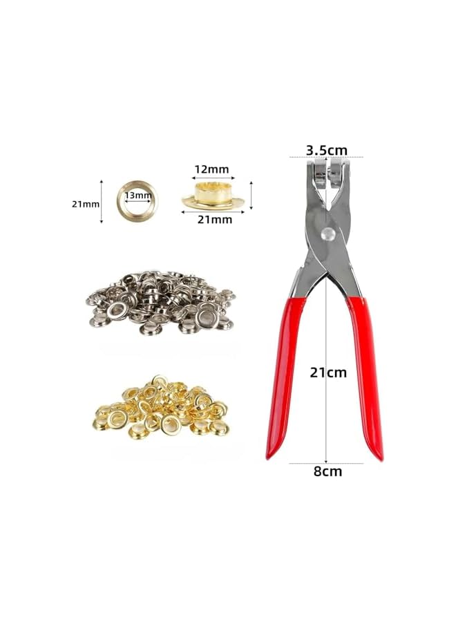 PROMASS promass 150 Pcs Grommet Tool Kit, 1/2 Inch sleek design grommet, Leather Hole Punch Pliers, Grommets Kit for Leather, Shoes, Fabric, Belts  - Image 2