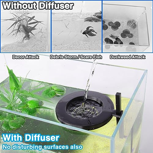 lopeztek Water Flow Controller for Betta Fish Tank, Water Change Pouring Diffuser for Aquarium, Efficiency Water Filling Accessories (Black) - Image 4
