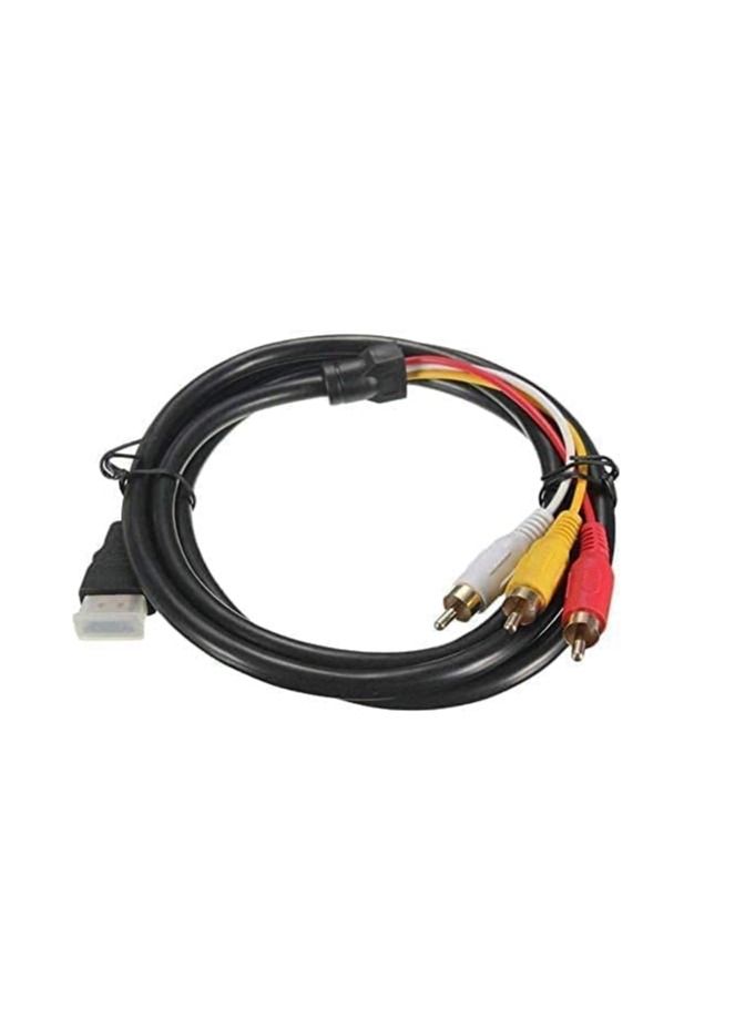 Ntech كابل NTECH HDMI إلى RCA موصل HDMI ذكر إلى 3RCA AV مركب ذكر M/M محول كابل سلك ناقل بدون وظيفة تحويل إشارة نقل أحادي الاتجاه من HDMI إلى RCA بطول 5 أقدام 1.5 متر (أسود) - Image 2