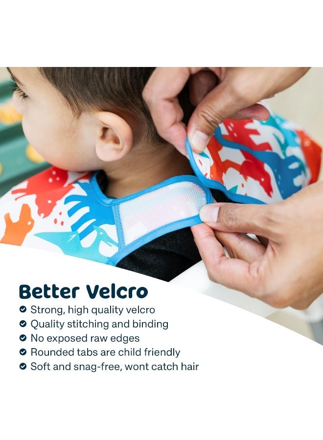 Tiny Twinkle Tiny Twinkle Mess Proof Baby Bib - Waterproof Baby Apron - Machine Washable - PVC, BPA, & Phthalate Free - Great Travel Bib for Baby Eating - Baby Food Bibs (Petite Safari, Small 6-24 Months)  - Image 3