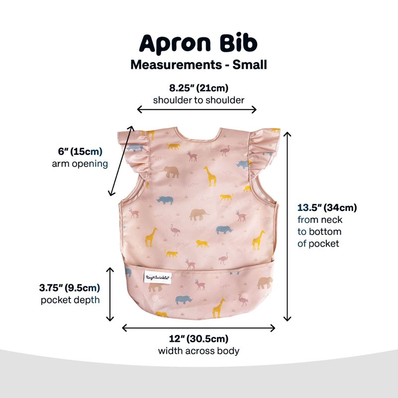 Tiny Twinkle Short Sleeve Apron Baby & Toddler Bib for Girls - Waterproof, Mess-Proof Bibs for Eating & Feeding, Machine Washable,Perfect Holiday Gift (Petite Safari, 6-24M) - Image 5