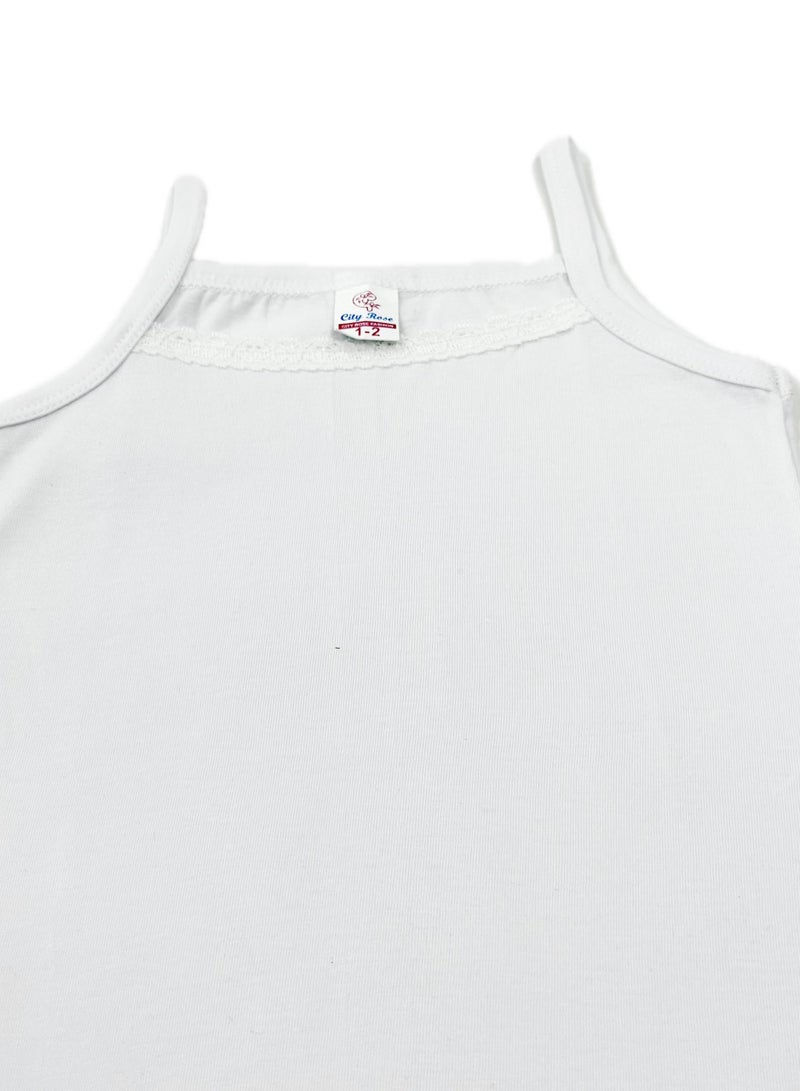 City Rose 4 - Pieces Cotton Camisole Undershirts Underwear Girls White - Image 4