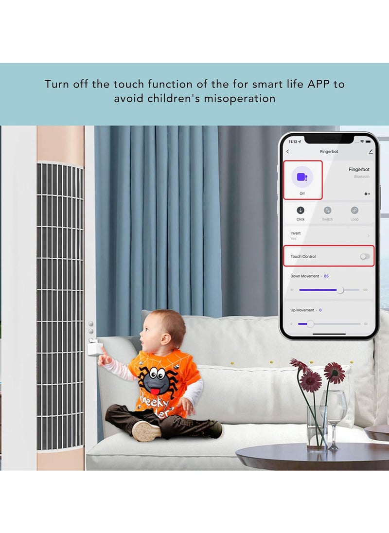 Smart Switch, Easy Installation Smart Control Finger Robot Switch, Compatible the Smart Life App Preset Time Bot Button Pusher With Stickers for Garage, Home, Workspace, Bedroom