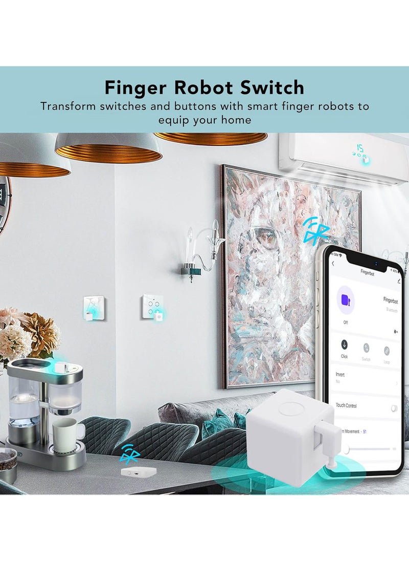 Smart Switch, Easy Installation Smart Control Finger Robot Switch, Compatible the Smart Life App Preset Time Bot Button Pusher With Stickers for Garage, Home, Workspace, Bedroom