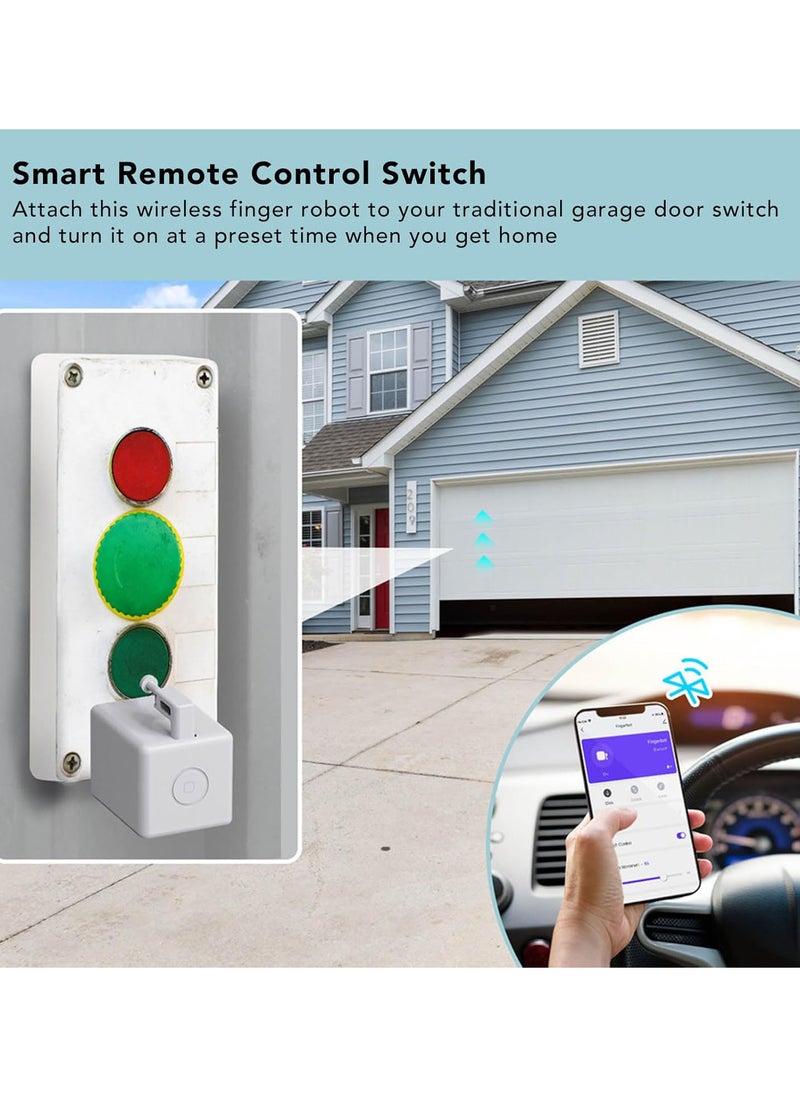 Smart Switch, Easy Installation Smart Control Finger Robot Switch, Compatible the Smart Life App Preset Time Bot Button Pusher With Stickers for Garage, Home, Workspace, Bedroom