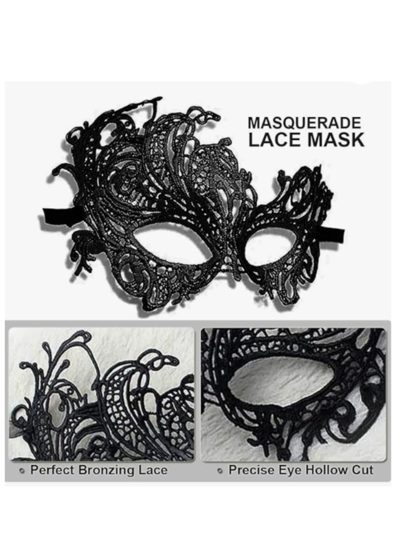 Ailily 2Pack Masquerade Mask for Couples Lace Eye Mask Venetian Carnival Halloween Mask Party Ball Prom Mask Costume Mardi Gras  - Image 3