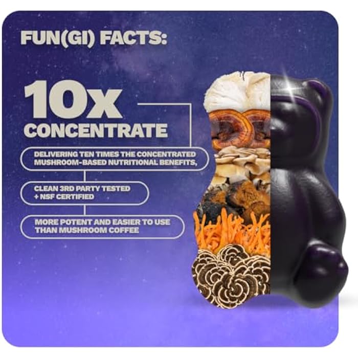 Grüns Nutrops Lions Mane Mushroom Gummies for Adults, Functional Nootropics, Herbal Brain Supplement for Energy, Brain Health, Cognitive, Memory & Focus, Reishi, Chaga, Cordyceps, Coriolus, 28 Count - Image 5