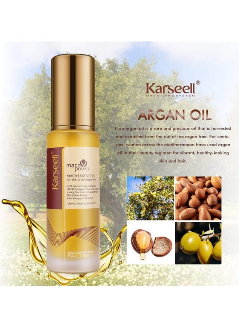 كارسيل زيت الأرغان المغربي لعلاج الشعر سيروم زيت الأرغان عديم الوزن المضغوط على البارد للشعر الجاف التالف 50 مل  - Image 2