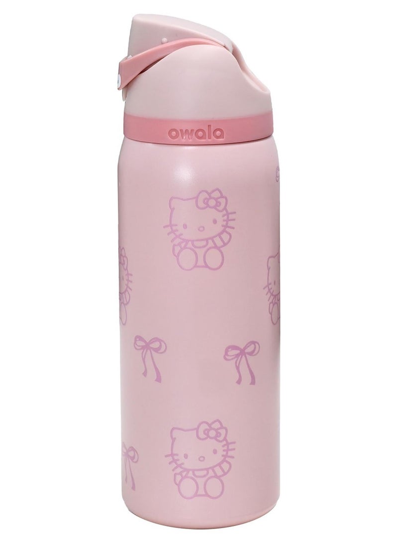 Owala FreeSip Insulated Stainless Steel Water Bottle with Straw for Sports Travel and School BPA-Free Sports Water Bottle (Pink 32OZ) - Image 1