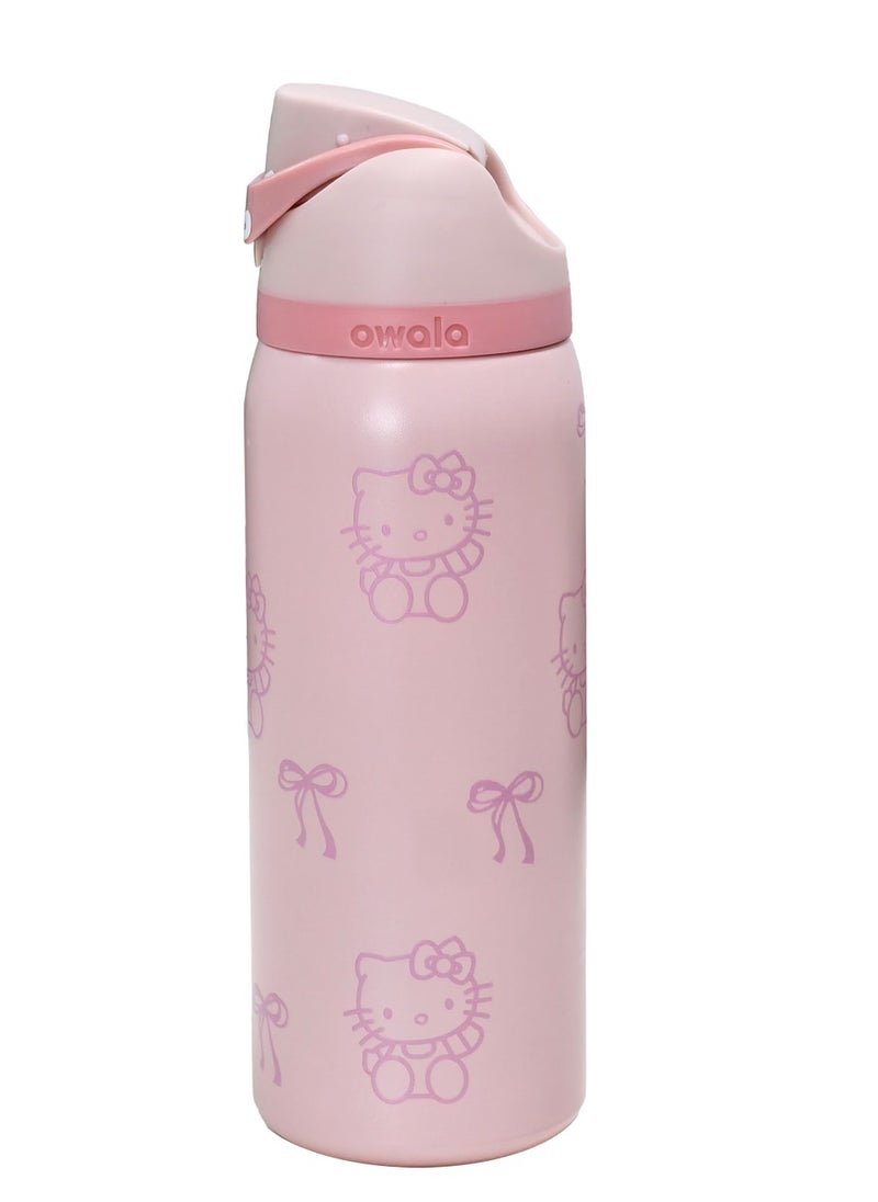 Owala - FreeSip Insulated Stainless Steel Water Bottle with Straw for Sports Travel and School BPA-Free Sports Water Bottle (Pink 24OZ) - Image 1