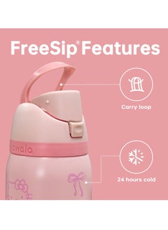 Owala FreeSip Insulated Stainless Steel Water Bottle with Straw for Sports Travel and School BPA-Free Sports Water Bottle (Pink 24OZ)  - Image 4