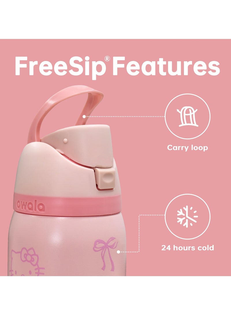 Owala - FreeSip Insulated Stainless Steel Water Bottle with Straw for Sports Travel and School BPA-Free Sports Water Bottle (Pink 24OZ) - Image 1