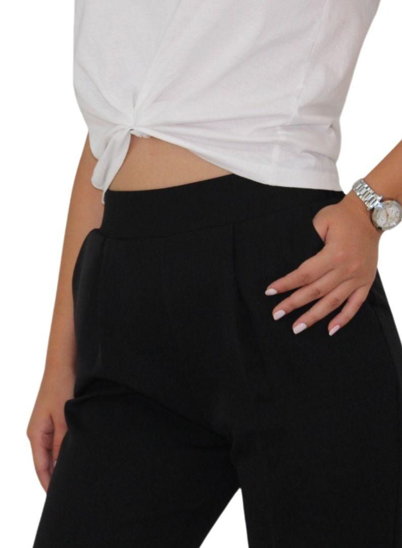 VENTIUP Plus Size Wide Leg Trousers Black - Image 3