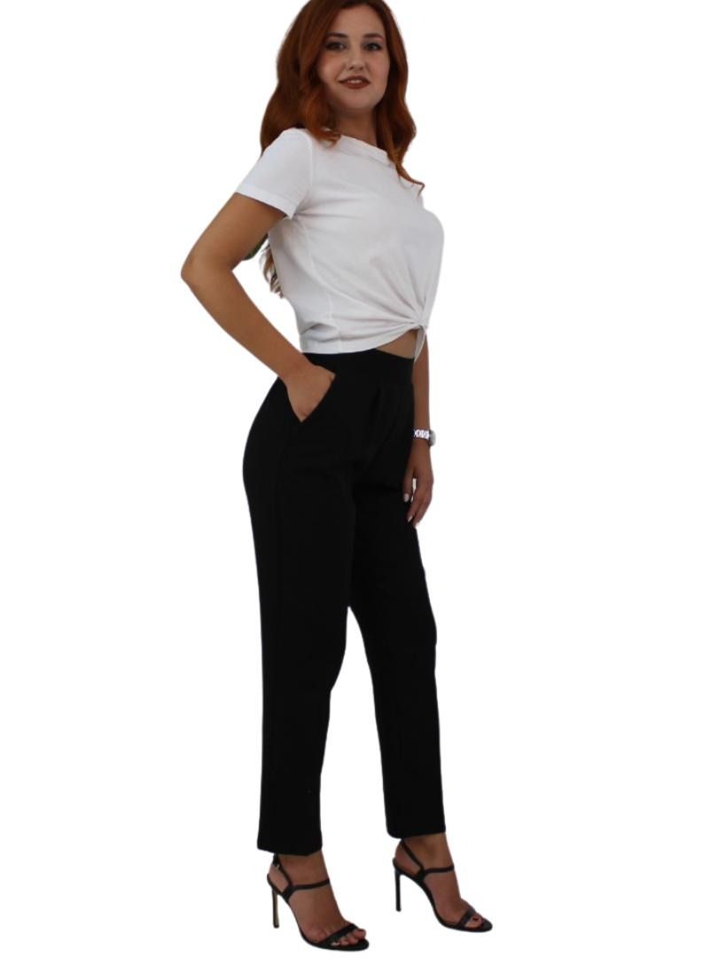 VENTIUP Plus Size Wide Leg Trousers Black - Image 2