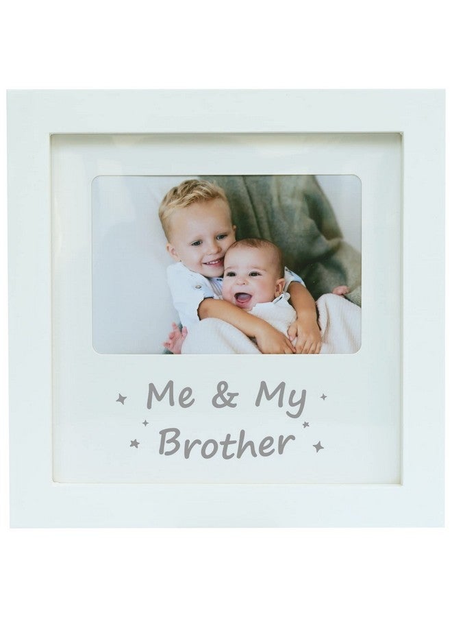 HAMUIERS Me and My Brother Picture Frame, Sibling Picture Frame, Baby Keepsake Photo Frame, Little or Big Brother Gift, Nursery Décor, White - Image 1