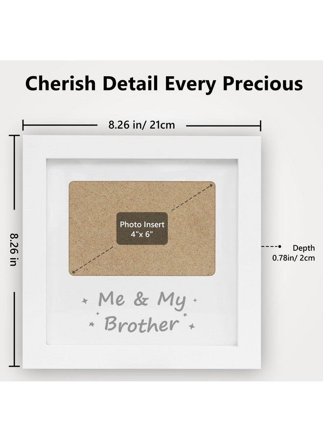 HAMUIERS Me and My Brother Picture Frame, Sibling Picture Frame, Baby Keepsake Photo Frame, Little or Big Brother Gift, Nursery Décor, White - Image 2