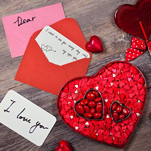 jiebor 100 Sets Mini Envelopes with White Blank Business Cards Red Pink Small Enclosure Card Mini Card Envelopes for Valentine's Day - Image 4