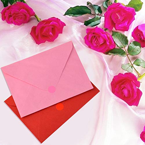 jiebor 100 Sets Mini Envelopes with White Blank Business Cards Red Pink Small Enclosure Card Mini Card Envelopes for Valentine's Day - Image 3