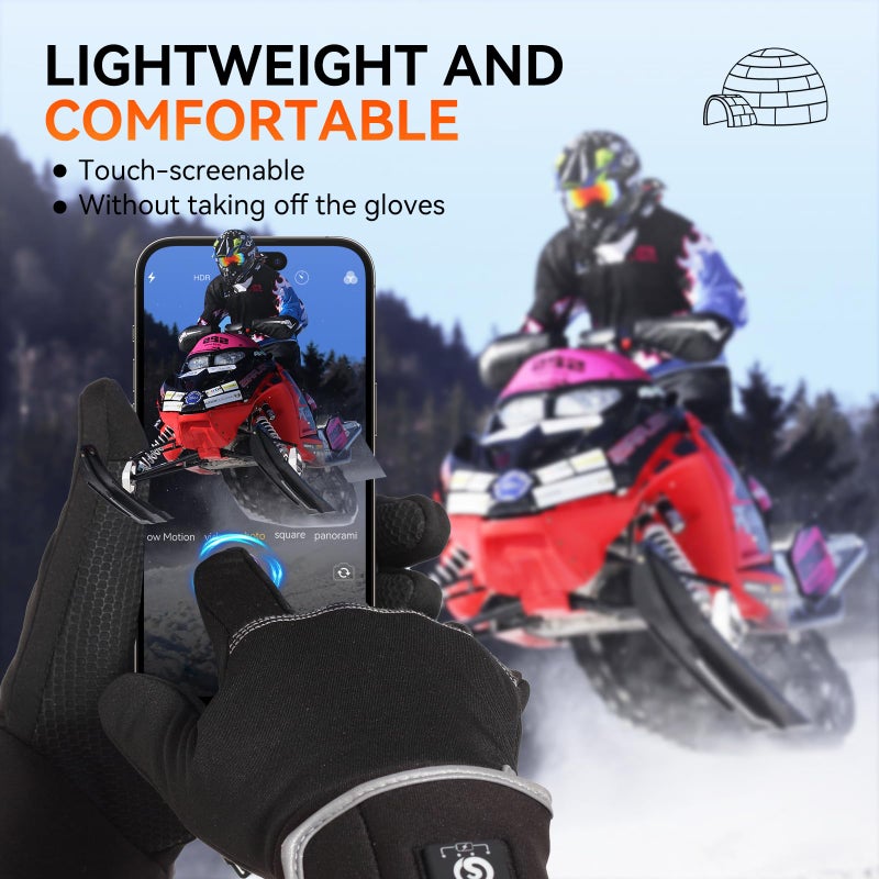 Savior Heated Glove Liners,Electric Heated Thin Gloves with Remaining Power Display,Rechargeable Hand Warmers,Suitable for Winter Driving,Typing,Running - Image 3