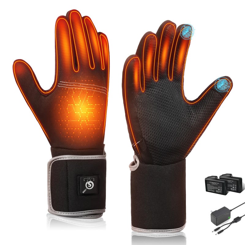 Savior Heated Glove Liners,Electric Heated Thin Gloves with Remaining Power Display,Rechargeable Hand Warmers,Suitable for Winter Driving,Typing,Running - Image 1
